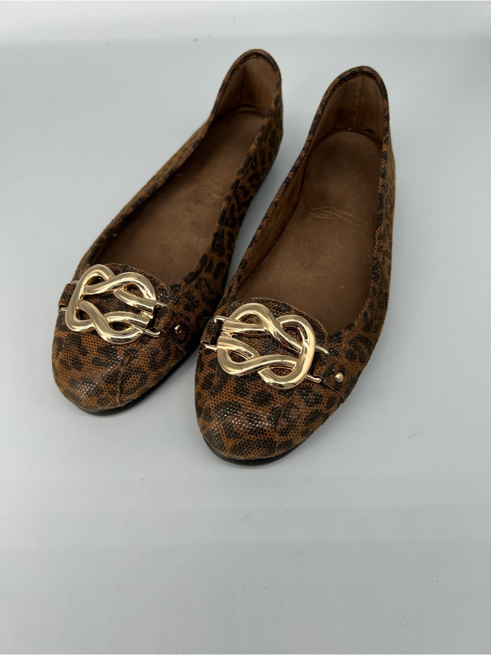 Aerosoles Leopard Print Women’s Ballet Flats with Gold Accent
